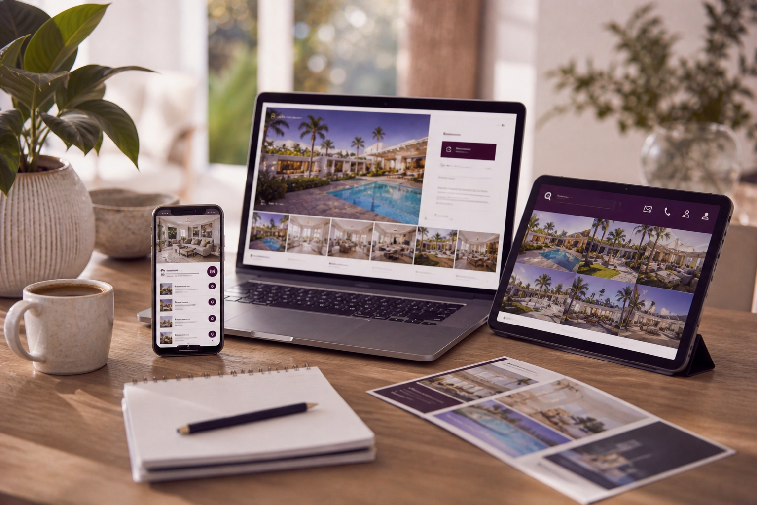 Property marketing Townsville digital strategy showing listings across laptop phone and tablet