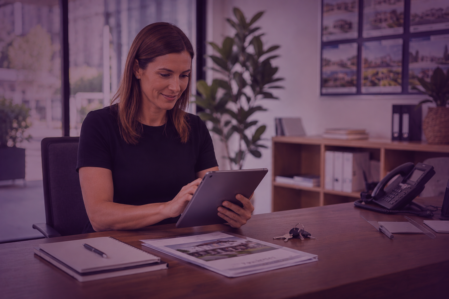 Property manager reviewing rental application details in Townsville