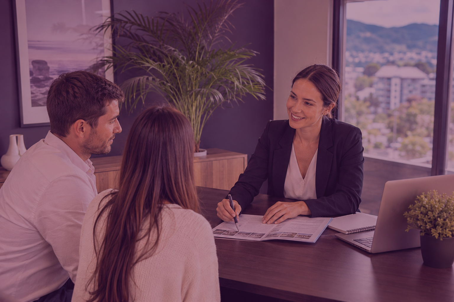 Property manager assisting tenants with rental information in Townsville